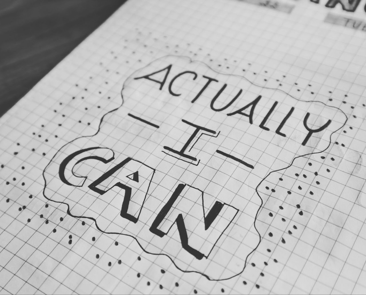 Journal page that says Actually I Can